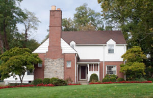 house with two chimney flues